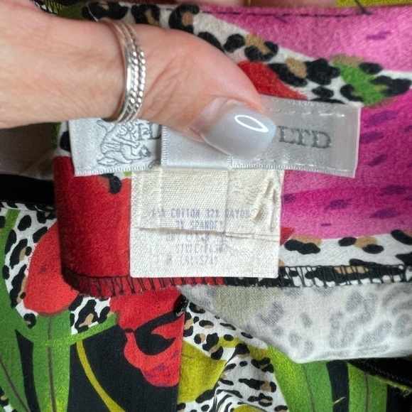 ILYSE HART LTD Farm Rio Style Vintage Cotton Tropical Knee Length Skirt Size 8 - Picture 8 of 8